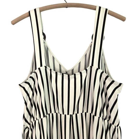 Vibe Sportswear 2X Womens Bue & White Striped Knit Maxi Dress Tie Belt - Picture 5 of 10